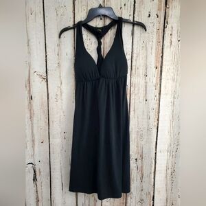 Poof Couture Women's Small Black Surplice Empire-Waist Summer Mini Dress EUC